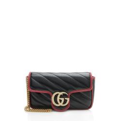 Gucci Matelasse Leather Torchon GG Marmont Super Mini Flap Bag