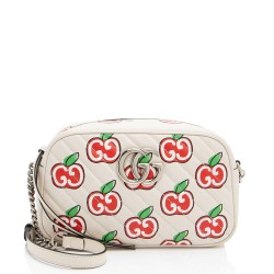 Gucci Matelasse Leather Apple GG Marmont Small Shoulder Bag