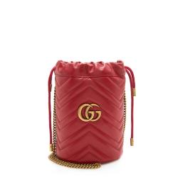 Gucci Matelasse Leather GG Marmont Mini Bucket Bag