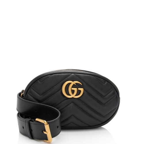 Gucci Matelasse Leather GG Marmont Belt Bag - Size 30 / 75