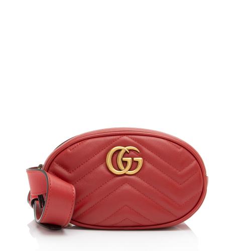 Gucci Matelasse Leather GG Marmont Belt Bag - Size 34 / 85