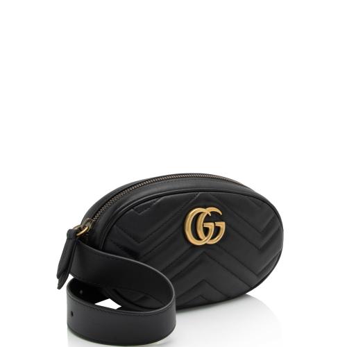 Gucci Matelasse Leather GG Marmont Belt Bag - Size 34 / 85