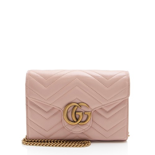 Gucci Matelasse Leather GG Marmont Chain Wallet