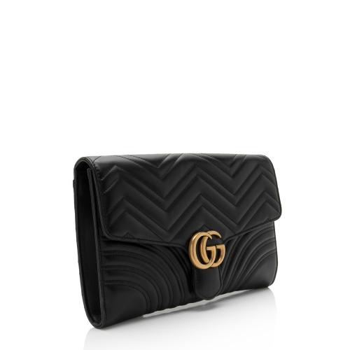 Gucci Matelasse Leather GG Marmont Clutch