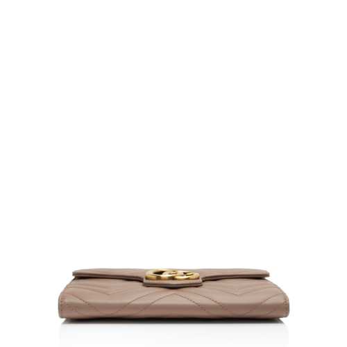 Gucci Matelasse Leather GG Marmont Flap Mini Wallet Bag