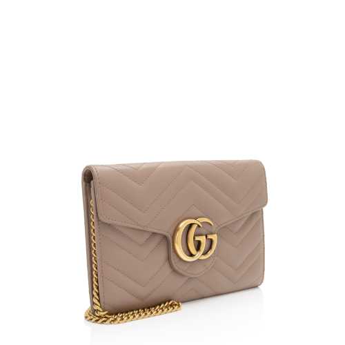 Gucci Matelasse Leather GG Marmont Flap Mini Wallet Bag