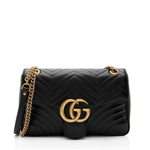 Gucci Matelasse Leather GG Marmont Medium Flap Bag