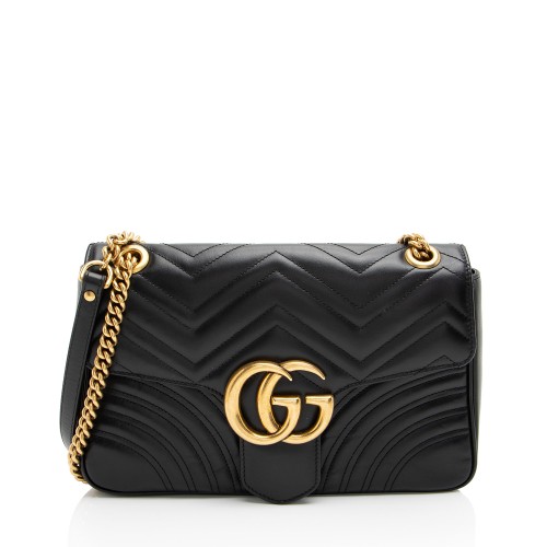 Gucci Matelasse Leather GG Marmont Medium Flap Bag