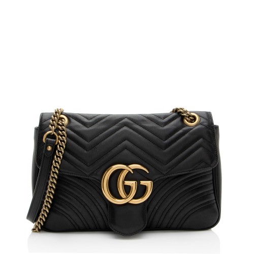 Gucci Matelasse Leather GG Marmont Medium Flap Bag