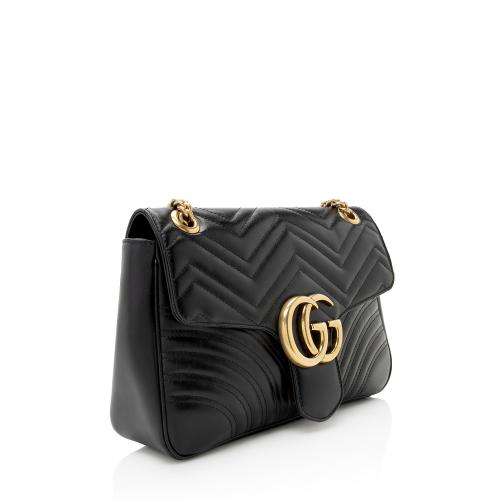 Gucci Matelasse Leather GG Marmont Medium Flap Shoulder Bag