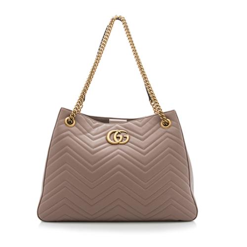 Gucci Matelasse Leather GG Marmont Medium Chain Shoulder Bag