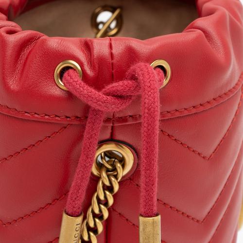 Gucci Matelasse Leather GG Marmont Mini Bucket Bag