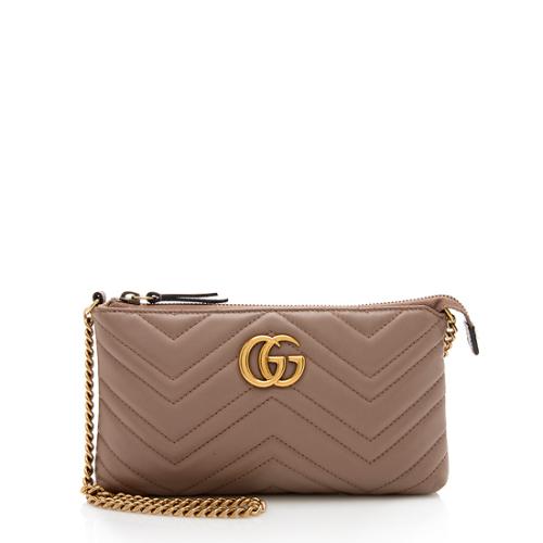 Gucci Matelasse Leather GG Marmont Mini Chain Bag