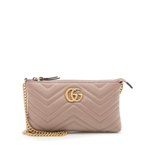 Gucci Matelasse Leather GG Marmont Mini Chain Bag