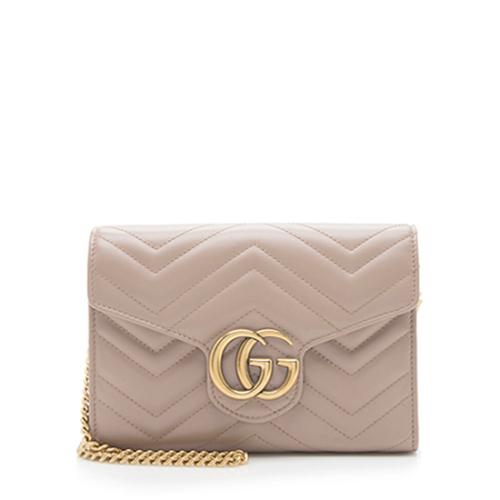 Gucci Matelasse Leather GG Marmont Mini Chain Bag