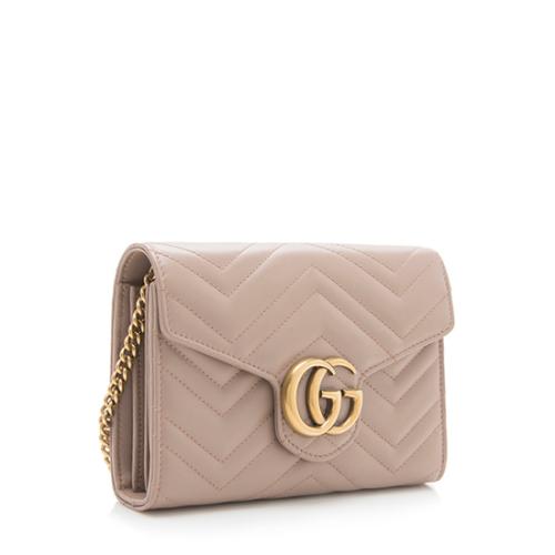 Gucci Matelasse Leather GG Marmont Mini Chain Bag