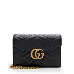 Gucci Matelasse Leather GG Marmont Mini Chain Bag