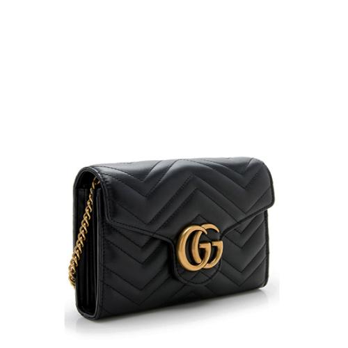 Gucci Matelasse Leather GG Marmont Mini Chain Bag