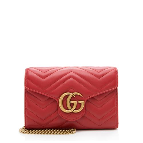 Gucci Matelasse Leather GG Marmont Mini Chain Bag