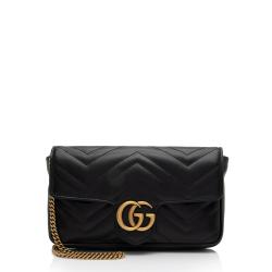 Gucci Matelasse Leather GG Marmont Mini Chain Bag