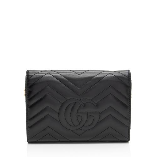 Gucci Matelasse Leather GG Marmont Mini Wallet on Chain