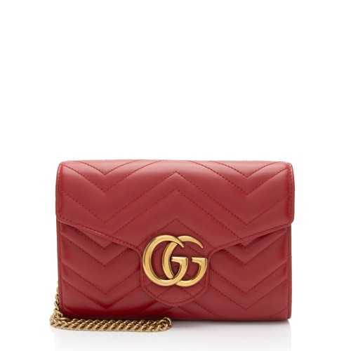 Gucci Matelasse Leather GG Marmont Mini Wallet on Chain Gucci Handbags Bag Borrow or Steal