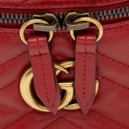 Gucci Matelasse Leather GG Marmont Round Mini Backpack