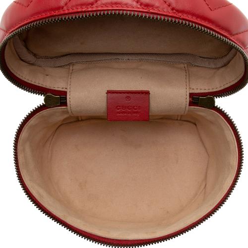 Gucci Matelasse Leather GG Marmont Round Mini Backpack