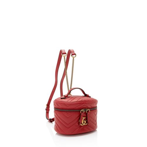 Gucci Matelasse Leather GG Marmont Round Mini Backpack