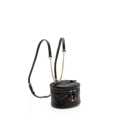 Gucci Matelasse Leather GG Marmont Round Mini Backpack