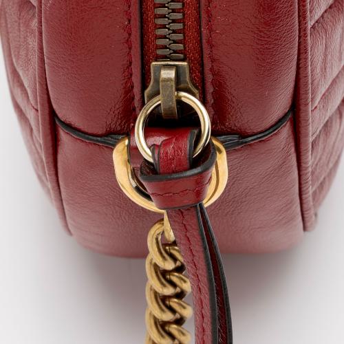 Gucci Matelasse Leather GG Marmont Round Mini Shoulder Bag