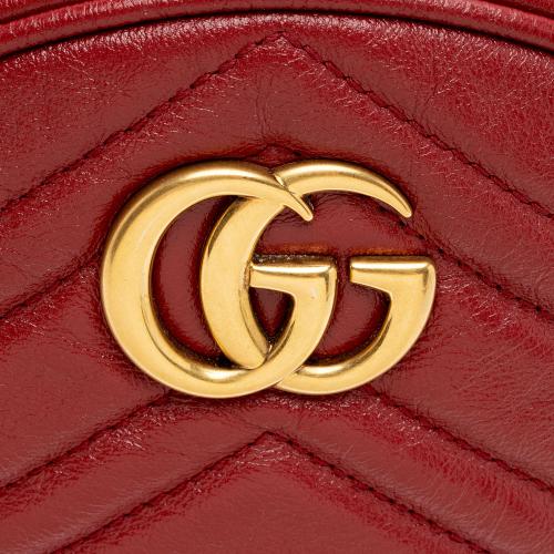 Gucci Matelasse Leather GG Marmont Round Mini Shoulder Bag