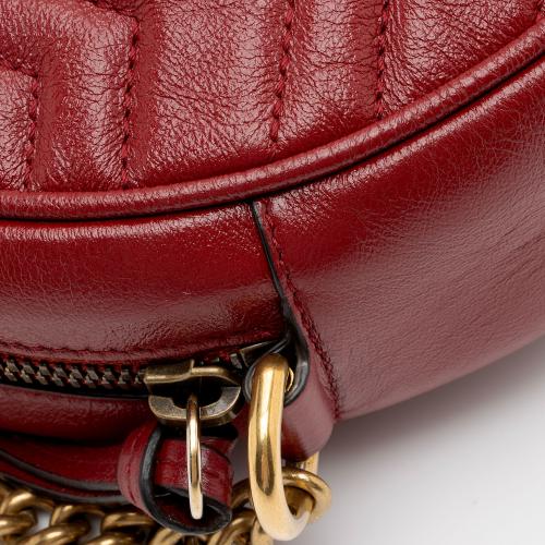 Gucci Matelasse Leather GG Marmont Round Mini Shoulder Bag