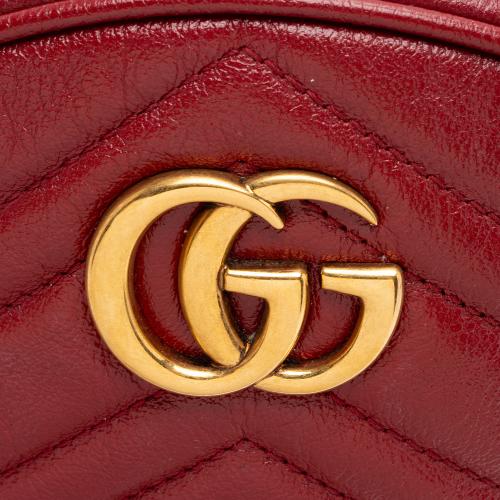 Gucci Matelasse Leather GG Marmont Round Mini Shoulder Bag