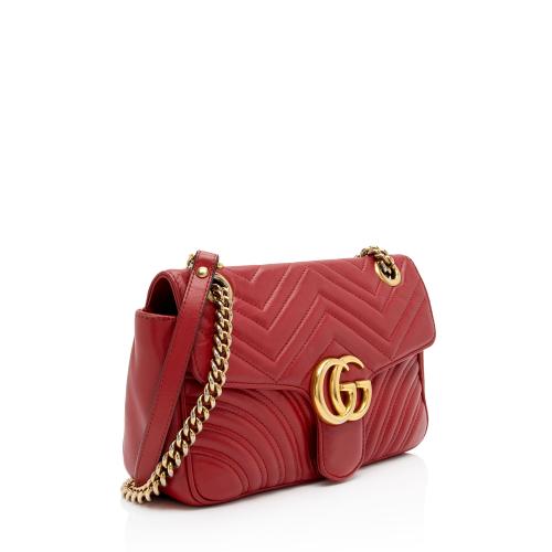 Gucci Matelasse Leather GG Marmont Small Flap Bag