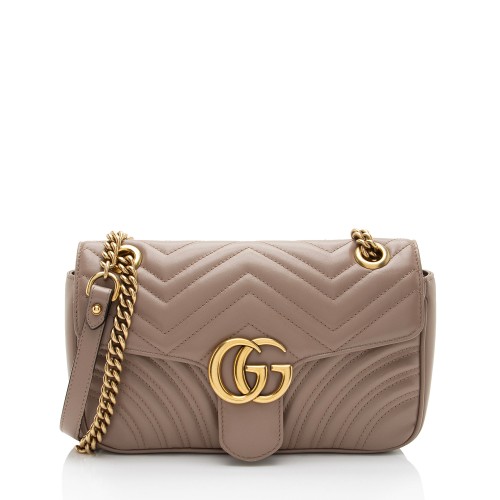 Gucci Matelasse Leather GG Marmont Small Flap Bag