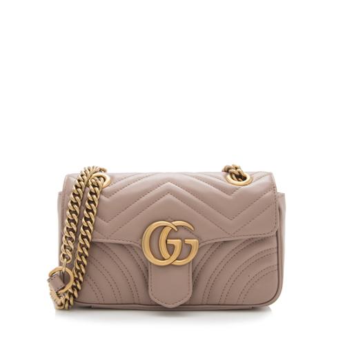 Gucci Matelasse Leather GG Marmont Small Flap Bag