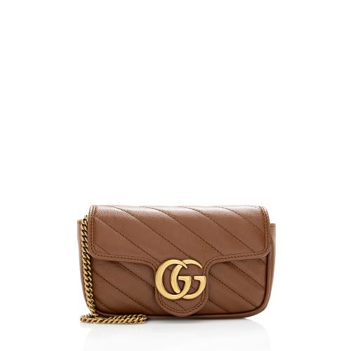 Gucci Matelasse Leather GG Marmont Super Mini Flap Bag