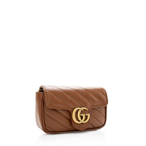 Gucci Matelasse Leather GG Marmont Super Mini Flap Bag