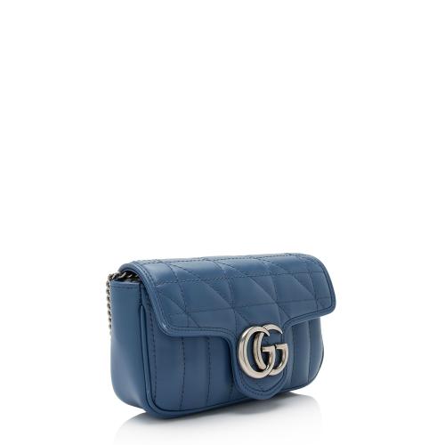 Gucci Matelasse Leather GG Marmont Super Mini Flap Bag