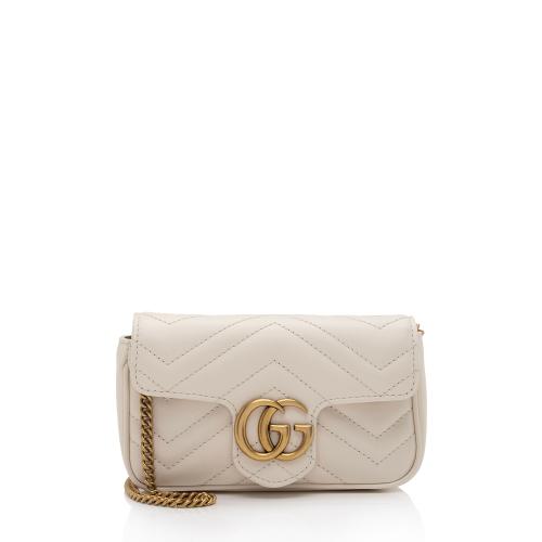 Gucci Matelasse Leather GG Marmont Super Mini Flap Bag