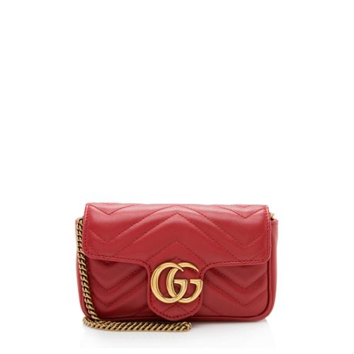 Gucci Matelasse Leather GG Marmont Super Mini Flap Bag