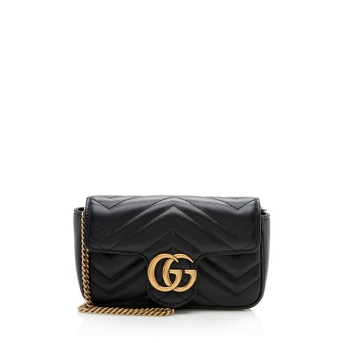 Gucci Matelasse Leather GG Marmont Super Mini Flap Bag