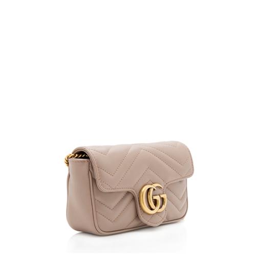 Gucci Matelasse Leather GG Marmont Super Mini Flap Bag