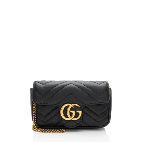 Gucci Matelasse Leather GG Marmont Super Mini Flap Bag