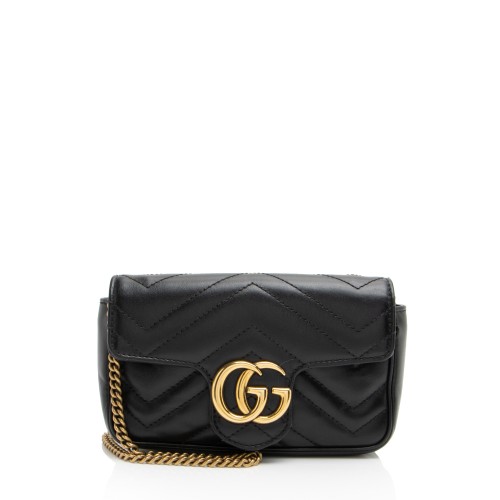 Gucci Matelasse Leather GG Marmont Super Mini Flap Bag