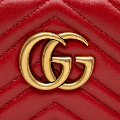 Gucci Matelasse Leather GG Marmont Top Handle Medium Satchel