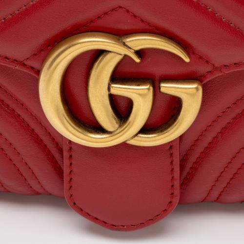 Gucci Matelasse Leather GG Marmont Zip Around Top Handle