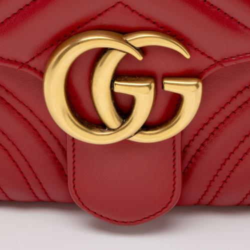 Gucci Matelasse Leather GG Marmont Zip Around Top Handle