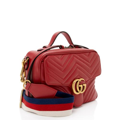 Gucci Matelasse Leather GG Marmont Zip Around Top Handle